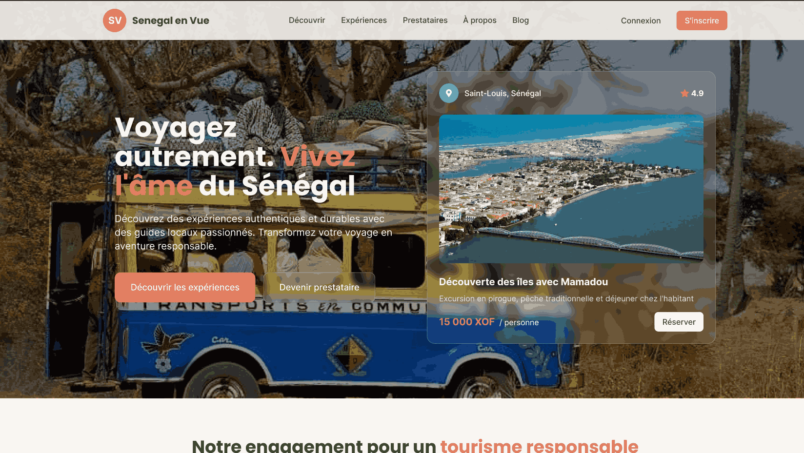 Projet Sénégal en Vue - Plateforme de tourisme local et durable au Sénégal